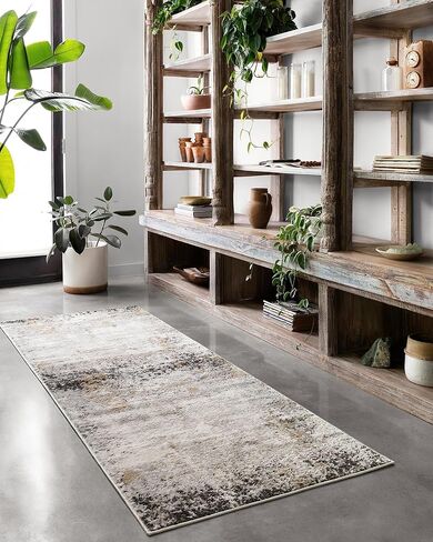 سجادة Loloi II Alchemy Collection ALC-02 سجادة منطقة معاصرة مقاس 5'-3" x 7'-6" مستطيلة من الجرانيت/الذهبي بسمك 0.25 بوصة in Saudi Arabia