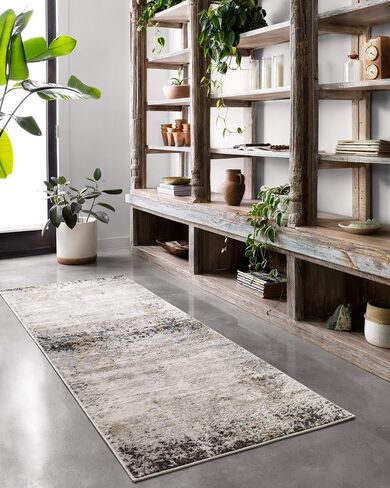 سجادة Loloi II Alchemy Collection ALC-02 سجادة منطقة معاصرة مقاس 5'-3" x 7'-6" مستطيلة من الجرانيت/الذهبي بسمك 0.25 بوصة in Saudi Arabia