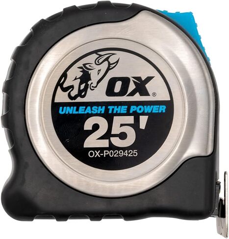 OX Tools Tape Measure 25 ft Pro Stainless Steel Auto Locking Measuring Tape, Tough Shock Proof Casing & smooth retrieval, OX-P029425 in Kuwait