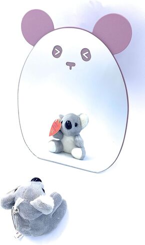 Kids Mirror for Girls Cute Desk Mirror Desktop Compact Mirror Pink with Stand Animal Shape Makeup Mirror Gift for Daughter, 7.87 x 6 x 0.5 inches in Kuwait