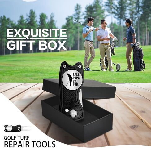 Pishavi Best Papa by Par Funny Golf Divot Tool، علامة كرة الجولف للأب، ملحقات الجولف للرجال، هدايا الجولف لزوج الأب الجد، هدايا التقاعد لزملاء العمل محبي الجولف in Kuwait