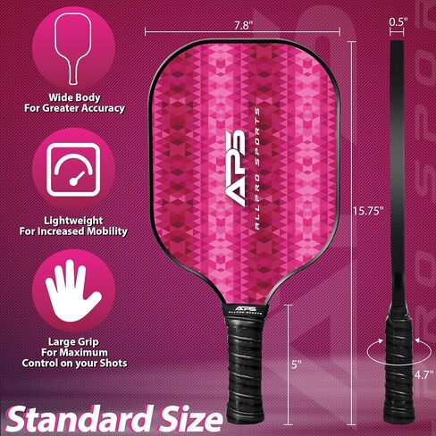 Pickleball Paddles Set of 2 -USAPA Approved with Bag- 2 Outdoor Balls and 2 Indoor Balls - Lightweight -Fiberglass Honeycomb Core - Modern Design- Great Gifts Men & Women in Saudi Arabia