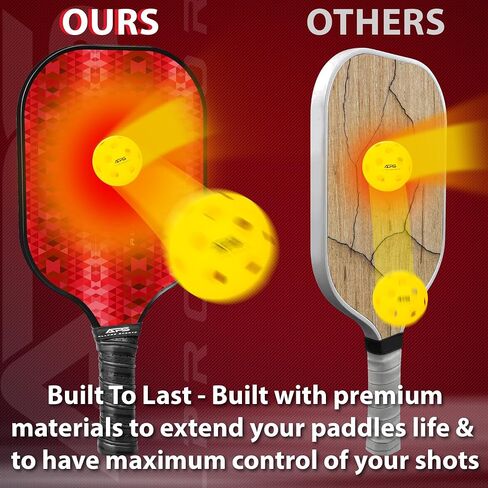 Pickleball Paddles Set of 2 -USAPA Approved with Bag- 2 Outdoor Balls and 2 Indoor Balls - Lightweight -Fiberglass Honeycomb Core - Modern Design- Great Gifts Men & Women in Saudi Arabia