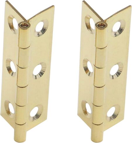 Semetall Gold Door Hinge 10 Pack 2 Inch Solid Brass Butt Hinges Heavy Duty Cabinet Door Hinges with Screws for Door Furniture Cupboard Box Case(50mmx30mm) in Saudi Arabia
