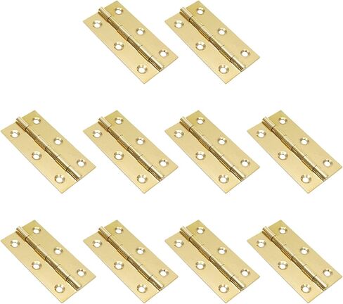 Semetall Gold Door Hinge 10 Pack 2 Inch Solid Brass Butt Hinges Heavy Duty Cabinet Door Hinges with Screws for Door Furniture Cupboard Box Case(50mmx30mm) in Saudi Arabia