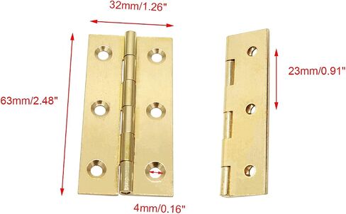 Semetall Gold Door Hinge 10 Pack 2 Inch Solid Brass Butt Hinges Heavy Duty Cabinet Door Hinges with Screws for Door Furniture Cupboard Box Case(50mmx30mm) in Saudi Arabia
