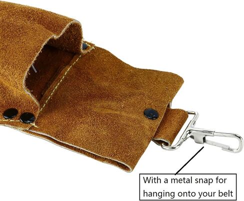 Flame-Resistant Electrode Bag/Welding Rod Pouch/welding rod holder/Leather Electrode Holder/ (gold brown) in Saudi Arabia