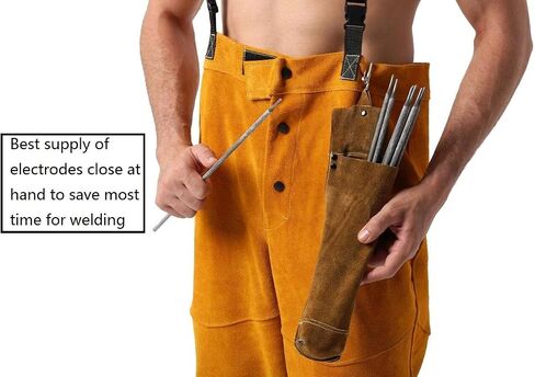 Flame-Resistant Electrode Bag/Welding Rod Pouch/welding rod holder/Leather Electrode Holder/ (gold brown) in Saudi Arabia