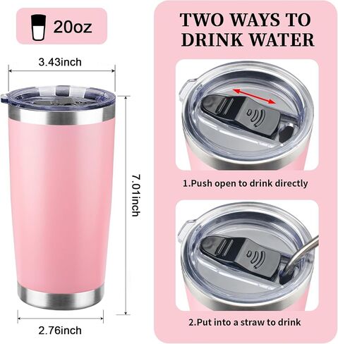20oz Insulated Tumblers with Lids and Straws Stainless Steel Coffee Tumbler Cup Double Wall Vacuum Travel Coffee Mugs for Home, Office, Outdoor(Black,1 Pack) in Saudi Arabia
