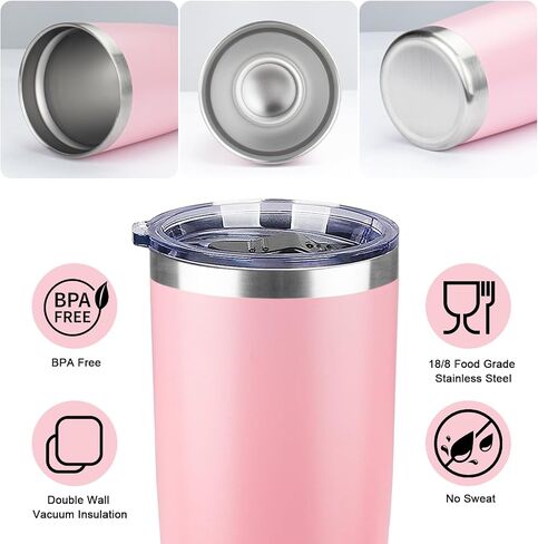 20oz Insulated Tumblers with Lids and Straws Stainless Steel Coffee Tumbler Cup Double Wall Vacuum Travel Coffee Mugs for Home, Office, Outdoor(Black,1 Pack) in Saudi Arabia