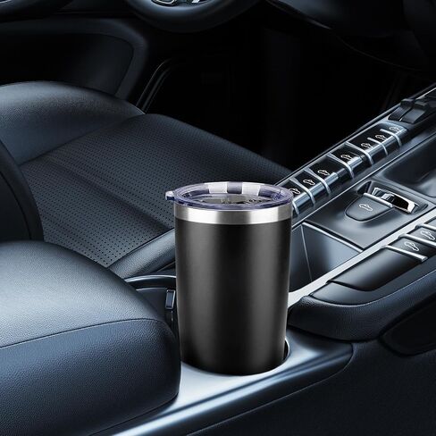 20oz Insulated Tumblers with Lids and Straws Stainless Steel Coffee Tumbler Cup Double Wall Vacuum Travel Coffee Mugs for Home, Office, Outdoor(Black,1 Pack) in Saudi Arabia