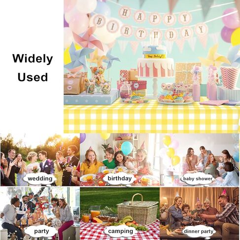 6 عبوات من مفارش المائدة المربعة باللونين الأزرق والأبيض، مفارش طاولة بلاستيكية زرقاء للحفلات للاستعمال مرة واحدة، مفرش طاولة للتخييم من القماش القطني الأزرق مستطيل مقاوم للماء مقاس 54 × 108 بوصة لأعياد الميلاد والحفلات والنزهة in Kuwait