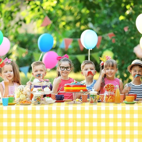 6 عبوات من مفارش المائدة المربعة باللونين الأزرق والأبيض، مفارش طاولة بلاستيكية زرقاء للحفلات للاستعمال مرة واحدة، مفرش طاولة للتخييم من القماش القطني الأزرق مستطيل مقاوم للماء مقاس 54 × 108 بوصة لأعياد الميلاد والحفلات والنزهة in Kuwait