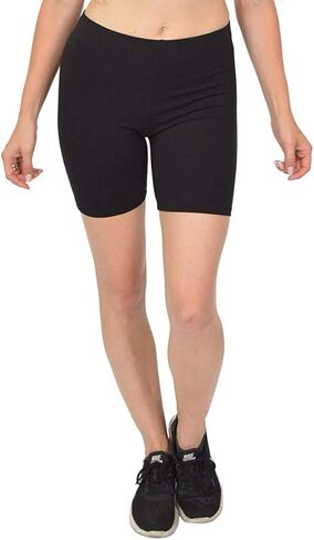Women's Cotton Bike Shorts, Comfortable & Stretch Active Running Bike Athletic Workout Shorts Made in USA in Saudi Arabia