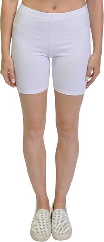 Women's Cotton Bike Shorts, Comfortable & Stretch Active Running Bike Athletic Workout Shorts Made in USA in Saudi Arabia