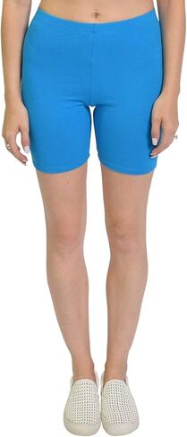 Women's Cotton Bike Shorts, Comfortable & Stretch Active Running Bike Athletic Workout Shorts Made in USA in Saudi Arabia
