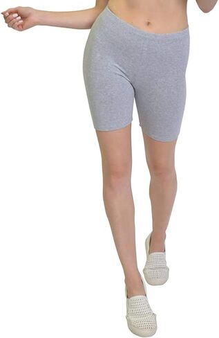 Women's Cotton Bike Shorts, Comfortable & Stretch Active Running Bike Athletic Workout Shorts Made in USA in Saudi Arabia