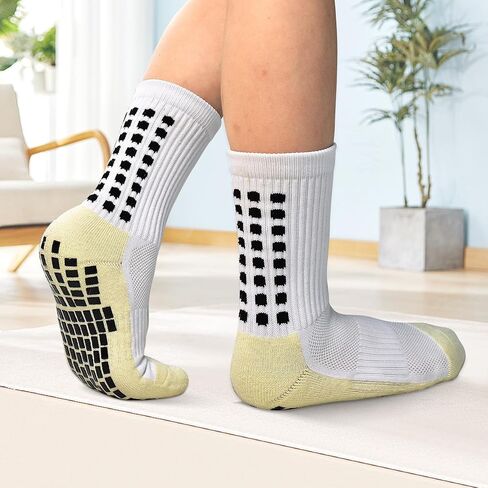 SkiBeaut Kids Soccer Grip Athletic Socks, 4 Pack Anti Skid Football Youth Grippy Slipper Socks for Youth Boy Girl 4-16 Years in Kuwait