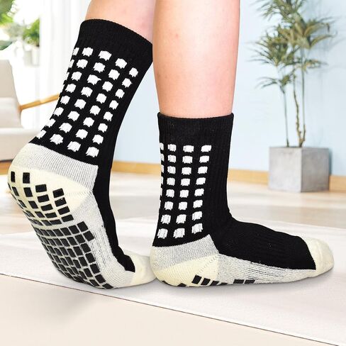 SkiBeaut Kids Soccer Grip Athletic Socks, 4 Pack Anti Skid Football Youth Grippy Slipper Socks for Youth Boy Girl 4-16 Years in Kuwait