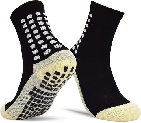 SkiBeaut Kids Soccer Grip Athletic Socks, 4 Pack Anti Skid Football Youth Grippy Slipper Socks for Youth Boy Girl 4-16 Years in Kuwait