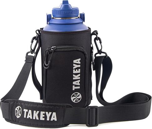 Takeya Hydrotex Easy Grip Bottle Sling, Water Bottle Carrier with Strap and Pockets, Fits 32 and 40 oz Bottles, Great for Pickleball and Tennis Courts in Saudi Arabia