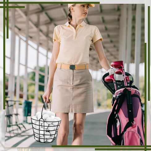 2 حزمة من سلال كرات الجولف المعدنية مع مقبض أسود من الفولاذ المقاوم للصدأ لحاويات كرة الجولف لملحقات ممارسة تخزين الجولف، تحمل 100 كرة in Saudi Arabia