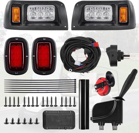 مجموعة إضاءة عربة الجولف الفاخرة DS المتوافقة مع Club Car DS 1993-Up، المصابيح الأمامية LED والأضواء الخلفية لعربات الجولف الكهربائية والغازية للنادي DS (12 فولت) in Kuwait