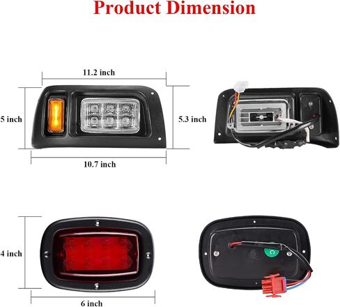 مجموعة إضاءة عربة الجولف الفاخرة DS المتوافقة مع Club Car DS 1993-Up، المصابيح الأمامية LED والأضواء الخلفية لعربات الجولف الكهربائية والغازية للنادي DS (12 فولت) in Kuwait