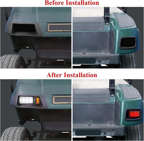 مجموعة إضاءة عربة الجولف الفاخرة DS المتوافقة مع Club Car DS 1993-Up، المصابيح الأمامية LED والأضواء الخلفية لعربات الجولف الكهربائية والغازية للنادي DS (12 فولت) in Kuwait