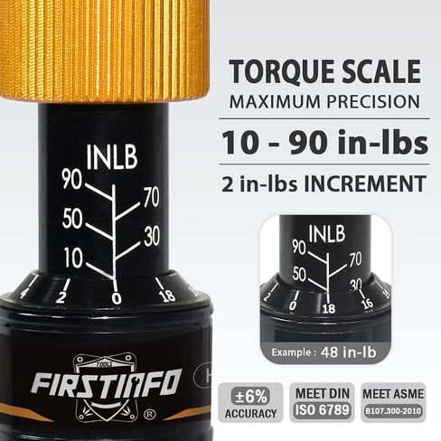 FIRSTINFO H5188 Precision Certified Limited Torque Screwdriver with 1/4 Inch Universal Hex Bit Holder Quick Release Design, 10-90 in-lbs with Extra T-Handle in Saudi Arabia