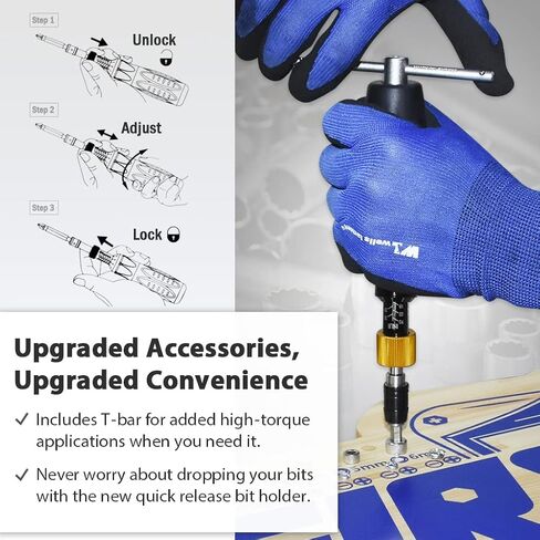 FIRSTINFO H5188 Precision Certified Limited Torque Screwdriver with 1/4 Inch Universal Hex Bit Holder Quick Release Design, 10-90 in-lbs with Extra T-Handle in Saudi Arabia