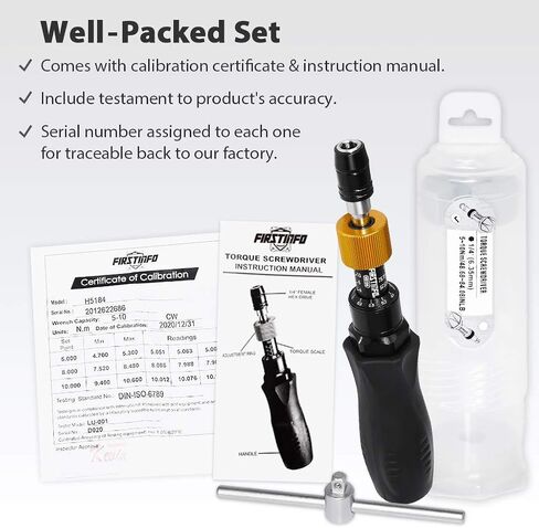 FIRSTINFO H5188 Precision Certified Limited Torque Screwdriver with 1/4 Inch Universal Hex Bit Holder Quick Release Design, 10-90 in-lbs with Extra T-Handle in Saudi Arabia