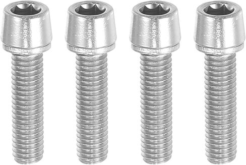 مسامير مدببة لجذع دراجة MTB دراجة متينة M5x20mm غطاء رأس المقبس مسامير صواميل فولاذية فضية اللون (مجموعة من 4) in Kuwait