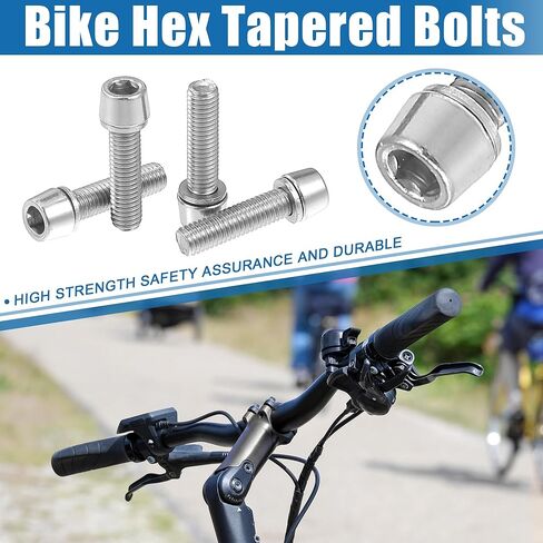 مسامير مدببة لجذع دراجة MTB دراجة متينة M5x20mm غطاء رأس المقبس مسامير صواميل فولاذية فضية اللون (مجموعة من 4) in Kuwait