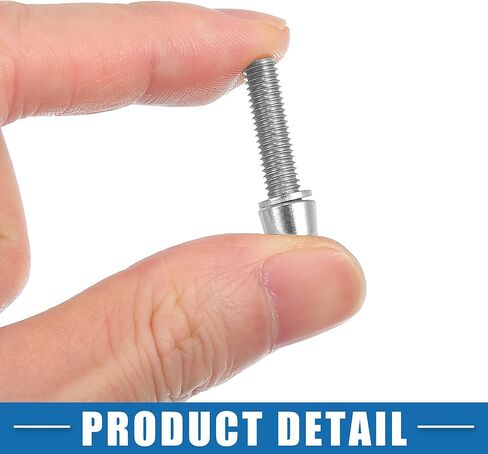 مسامير مدببة لجذع دراجة MTB دراجة متينة M5x20mm غطاء رأس المقبس مسامير صواميل فولاذية فضية اللون (مجموعة من 4) in Kuwait