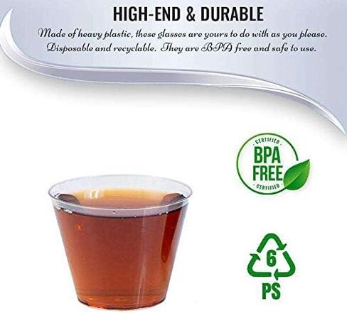 Kaya Premium Crystal Clear Party Cups, 5 oz. (20-Pack) - Elegant Plastic Drinkware, Perfect for Parties, Weddings or Everyday Use in Saudi Arabia