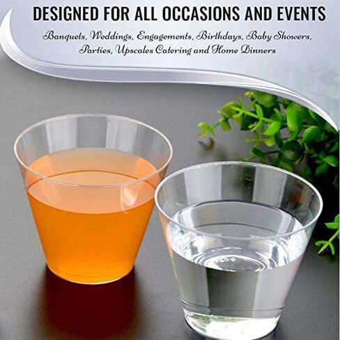 Kaya Premium Crystal Clear Party Cups, 5 oz. (20-Pack) - Elegant Plastic Drinkware, Perfect for Parties, Weddings or Everyday Use in Saudi Arabia