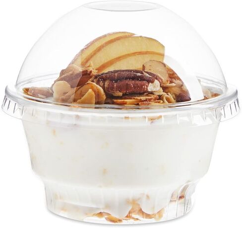 Juvale 50-Pack 5 oz Plastic Dessert Cups with Lids - Bulk Ice Cream Containers with Dome Lids (Clear)… in Saudi Arabia