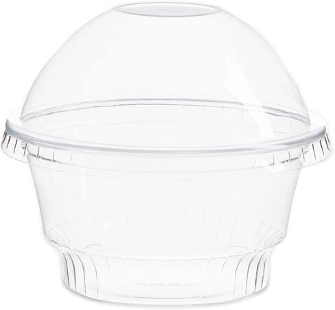 Juvale 50-Pack 5 oz Plastic Dessert Cups with Lids - Bulk Ice Cream Containers with Dome Lids (Clear)… in Saudi Arabia