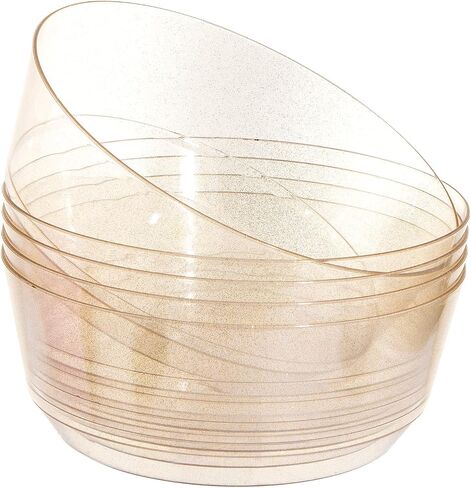 Hioasis 8 Pack Plastic Serving Bowls 128oz Black Plastic Bowls Heavy Duty Disposable Serving Bowls for Party Snack & Salad & Candy & Bar Buffet & New Year in Saudi Arabia