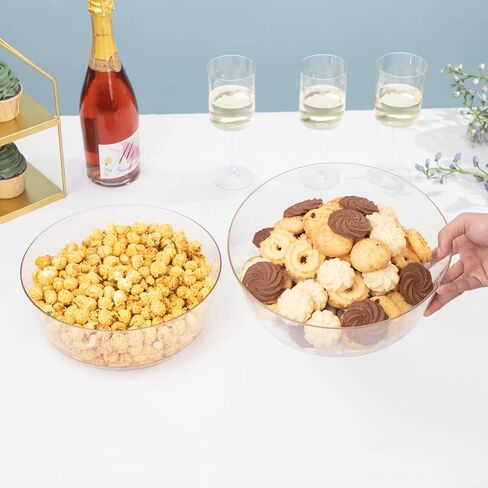 Hioasis 8 Pack Plastic Serving Bowls 128oz Black Plastic Bowls Heavy Duty Disposable Serving Bowls for Party Snack & Salad & Candy & Bar Buffet & New Year in Saudi Arabia