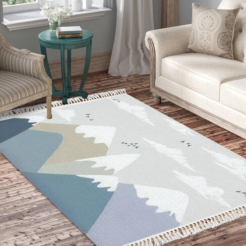 Rug cute sleeping sheep moon clouds good night Perfect Scandinavian Chic Area Rug Washable Hallway Runner Rug Minimalist Home Decor for Living Room Bedroom nursery Playroom Classroom in Saudi Arabia