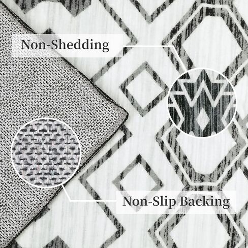 Moroccan Machine Washable Large Area Rug 9x12 Grey Modern Geometric Bedroom Living Room Throw Rug,Non-Slip Dining Room Nursery Mat,Non-Shedding Indoor Floor Accent Carpet in Saudi Arabia