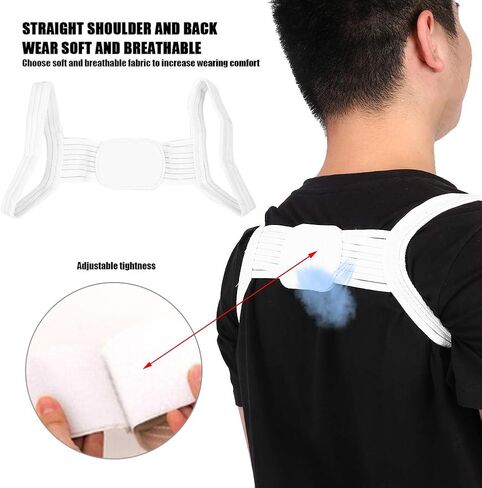 Upper Back Support Belt, Copper Compression Posture Corrector, Adjustable Upper Back Brace Posture Corrector Breathable Shoulder Back Straightener for Men Women Children Posture Correction in Saudi Arabia