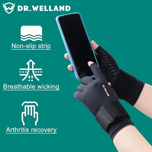 Dr.Welland Medical Arthritis Gloves with Strap, Best Open Finger Glove Hand Wrist Support for Rheumatoid Arthritis in Saudi Arabia