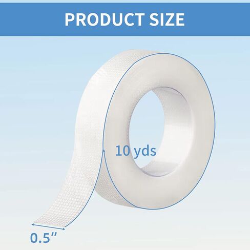 Transparent Medical Tape – Packs of 6 Rolls, Surgical Tape with Gentle Adhesion for Sensitive Skin for Wound Care, Tubing, First Aid Supplies in Kuwait