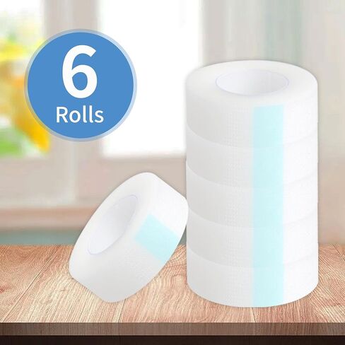 Transparent Medical Tape – Packs of 6 Rolls, Surgical Tape with Gentle Adhesion for Sensitive Skin for Wound Care, Tubing, First Aid Supplies in Kuwait