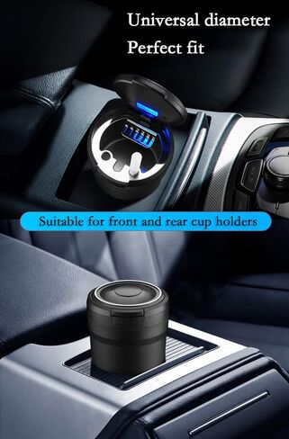 منفضة سجائر السيارة • منفضة سجائر LED عصرية • إضاءة ليلية لسطح المكتب المنزلي سهلة الحمل، محكمة الغلق ومزيلة للعرق، مقاومة للحرارة ومقاومة للحريق، للسيارة والمنزل، نوع رف المشروبات (برتقالي) in Kuwait