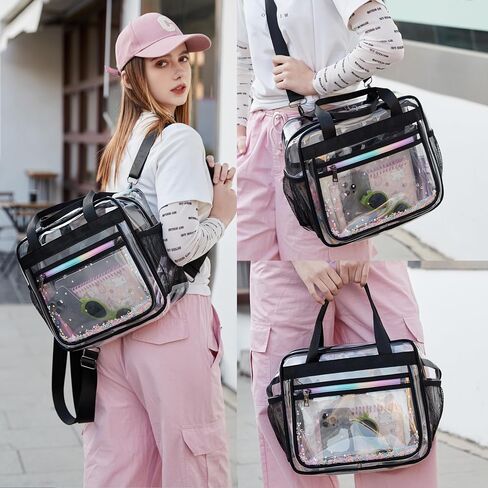 Clear Backpack for Girls Heavy Duty Transparent Kids Shoulder Handbag Elementary School Bag See Through Bag Large TPU Bookbags Travel Daypack for Women Teens Students Beige in Kuwait