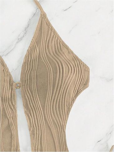 Verdusa Women's One Piece Cut Out Tie Side Halter Swimsuit Tie Backless Bathing Suit Swimwear in Saudi Arabia